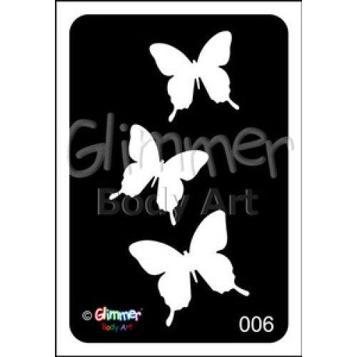 Glitter tattoo 006 Cascading Tri-Butterflies Pack Of 5 (006 Cascading Tri-Butterflies Pack Of 5)